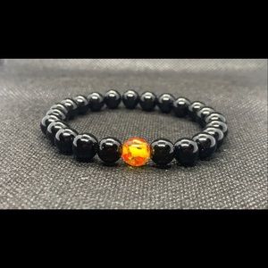 IAMINFINITY UNITY YELLOW ( AMBER & ONYX ) BRACELET